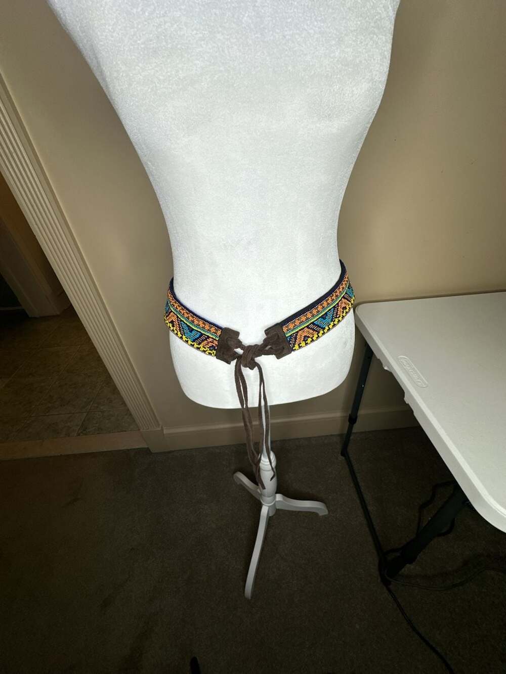 Hollister Beaded Belt Size M/L Multicolor Aztec Boho Hippie Festival